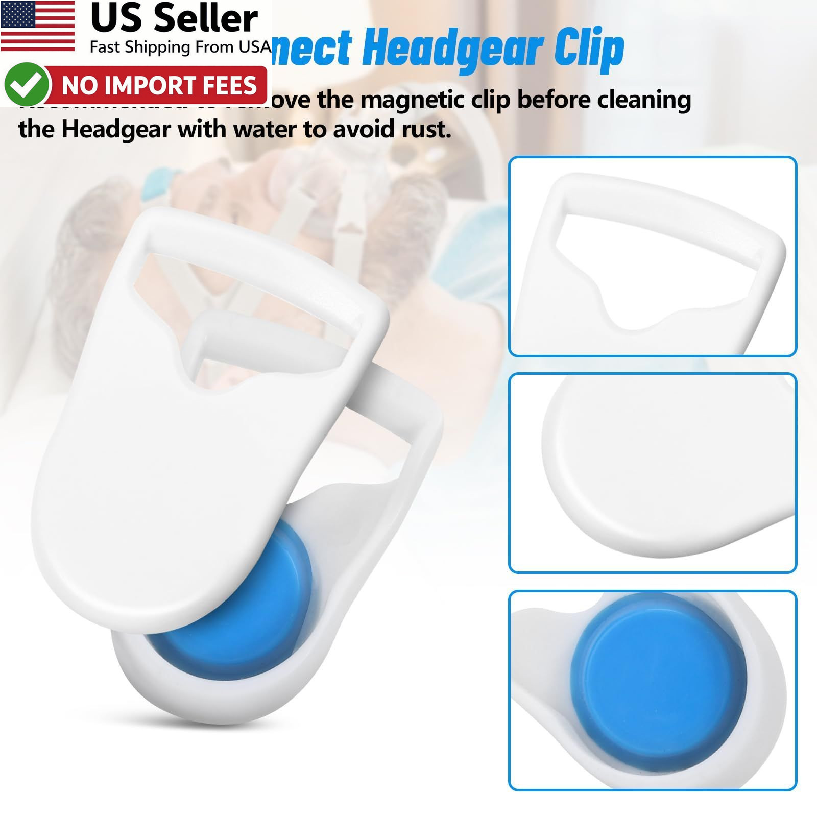 Magnetic Headgear Clips Compatible with Resmed AirFit AirTouch N20 F20 F30 KZ