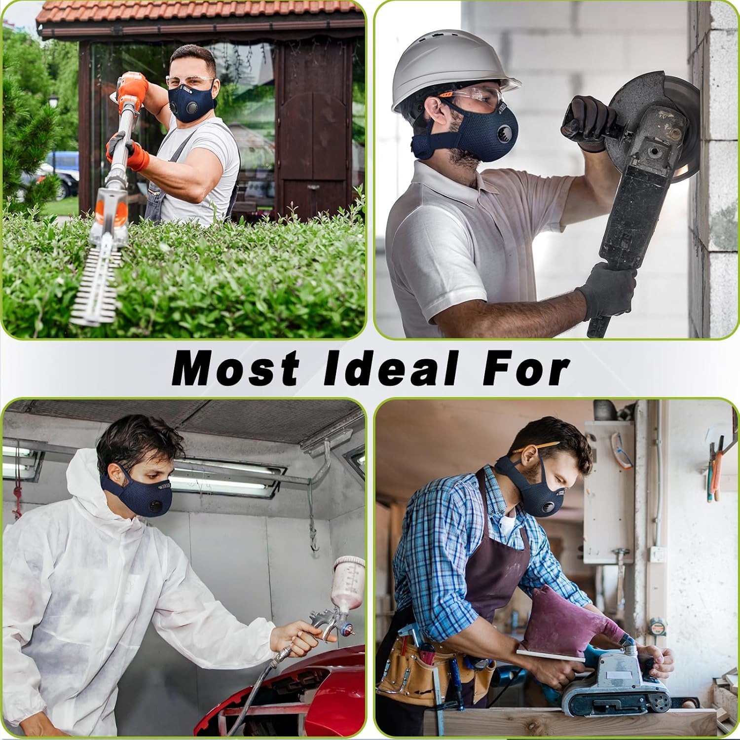 Washable Anti Pollution Facepiece Half Face Cover Respirator Mask With Filters