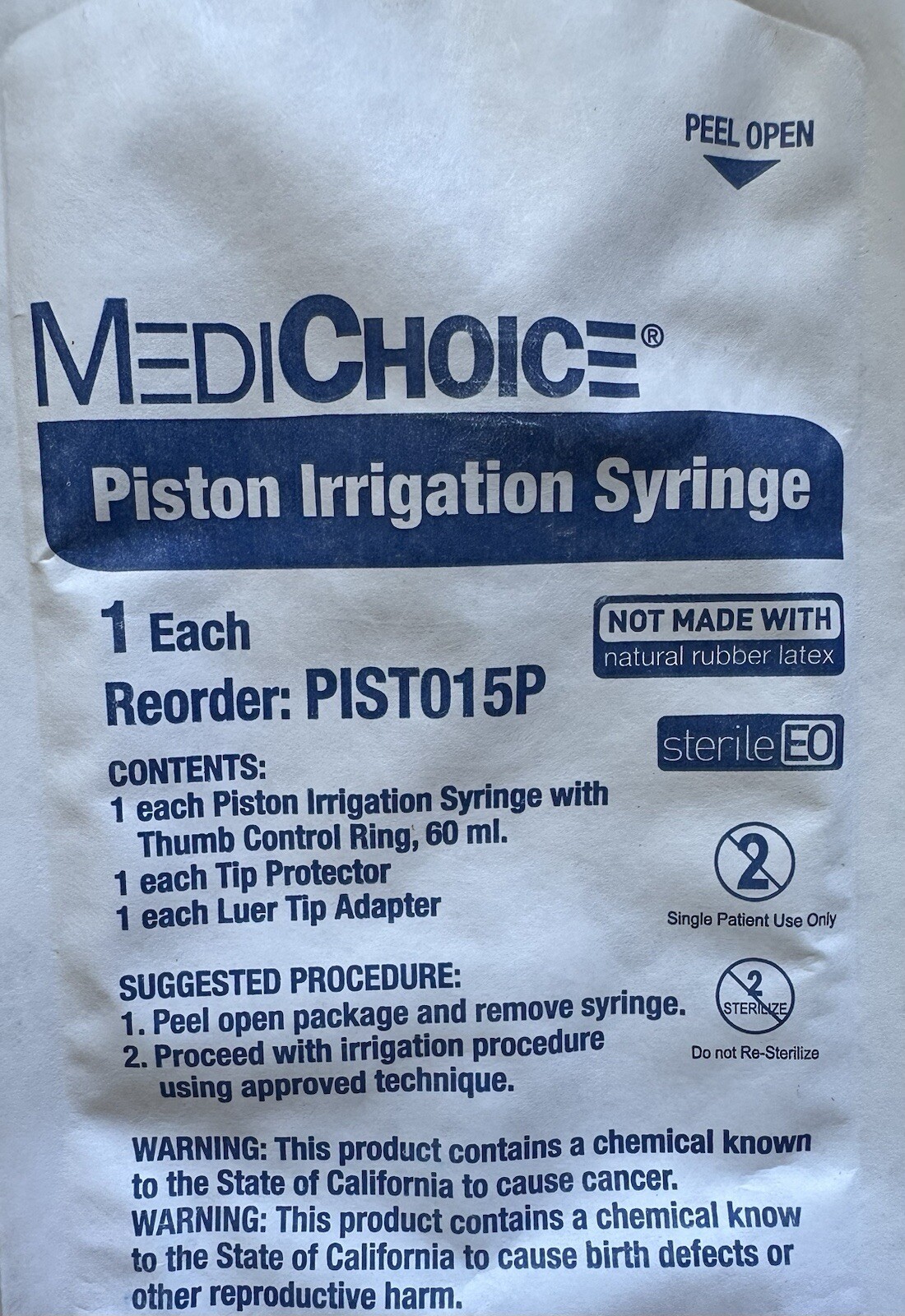 Medichoice piston irrigation syringe 60ml tip Adapter EXP 2025-12-01 Lot of 10