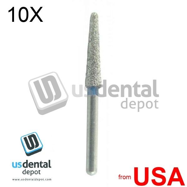 10X LOT of FG Diamond – 10pk burs TR-15 – 850-016M FG – Long Taper Round 100660