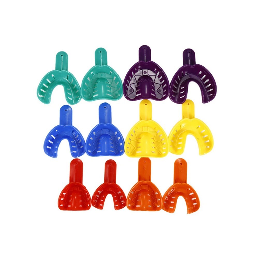 Dental Impression Trays Plastic Disposable Teeth Holder Kit L/M/S For Adults/Kid