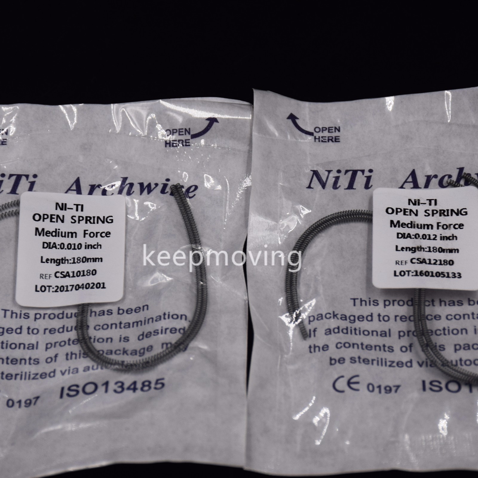 2 Pcs/pack Dental Orthodontic Open Coil Spring 0.010/0.012*180mm Niti Alloy