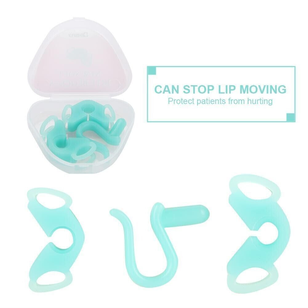 3 Pcs/Set Dental Silicone Bite Block Mouth Prop Autoclave 135 ℃ Sterilize Blue