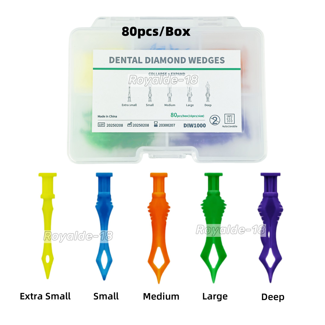 80PCS Dental Diamond Wedges Collapse Expand Plastic Tooth Gap Sectional Matrix