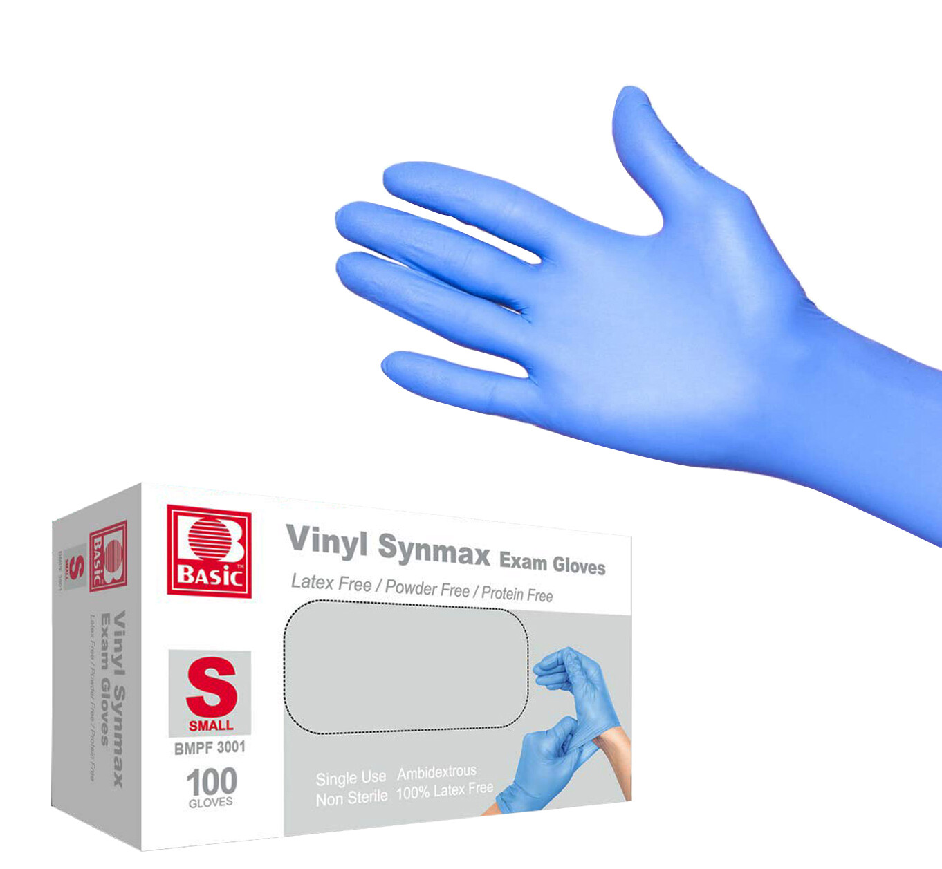 1000 PCS Basic Blue Vinyl Exam Gloves S SIZE