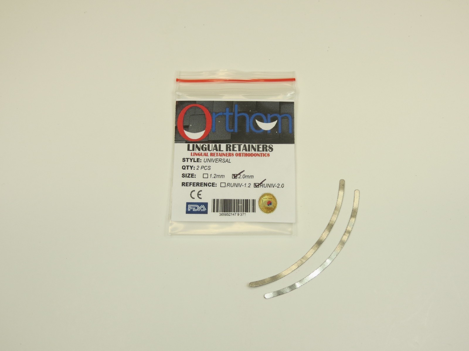 Dental Orthodontic Universal Lingual Retainer With Mesh 2.0 mm 2/Pcs ORTHOM