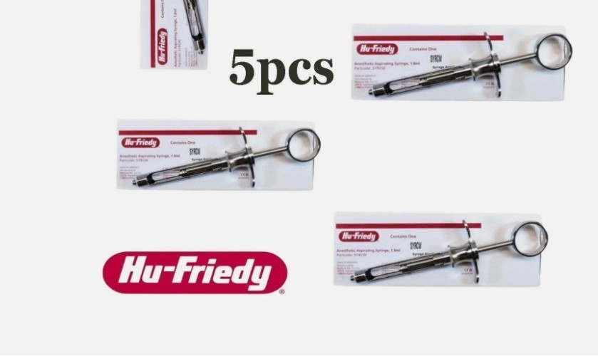 Lot of 5x Hu-Friedy CW Style Dental Anesthetic Aspirating 1.8ml Syringe SYRCW