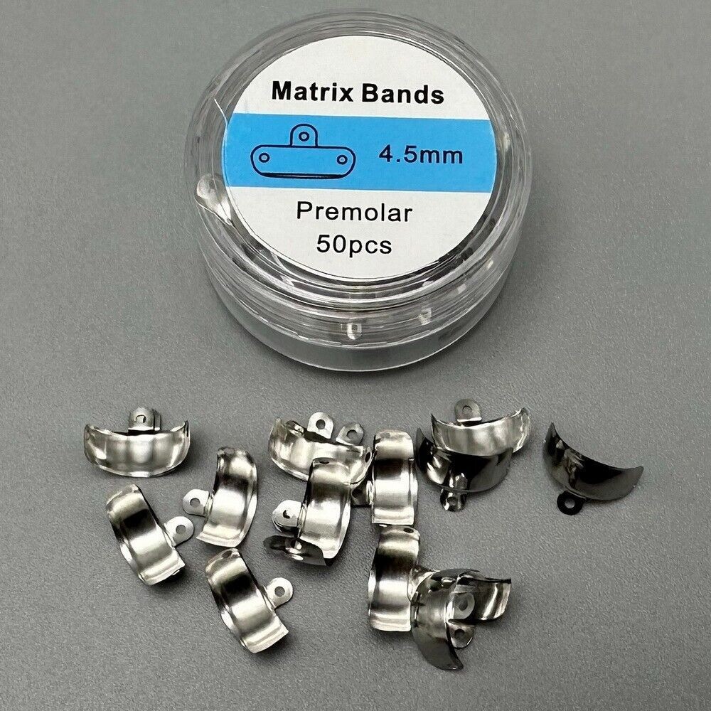 50 Pcs Dental Matrix Band 3D Hole Protrusions Contoured Matrices 3.5mm-6.5mm