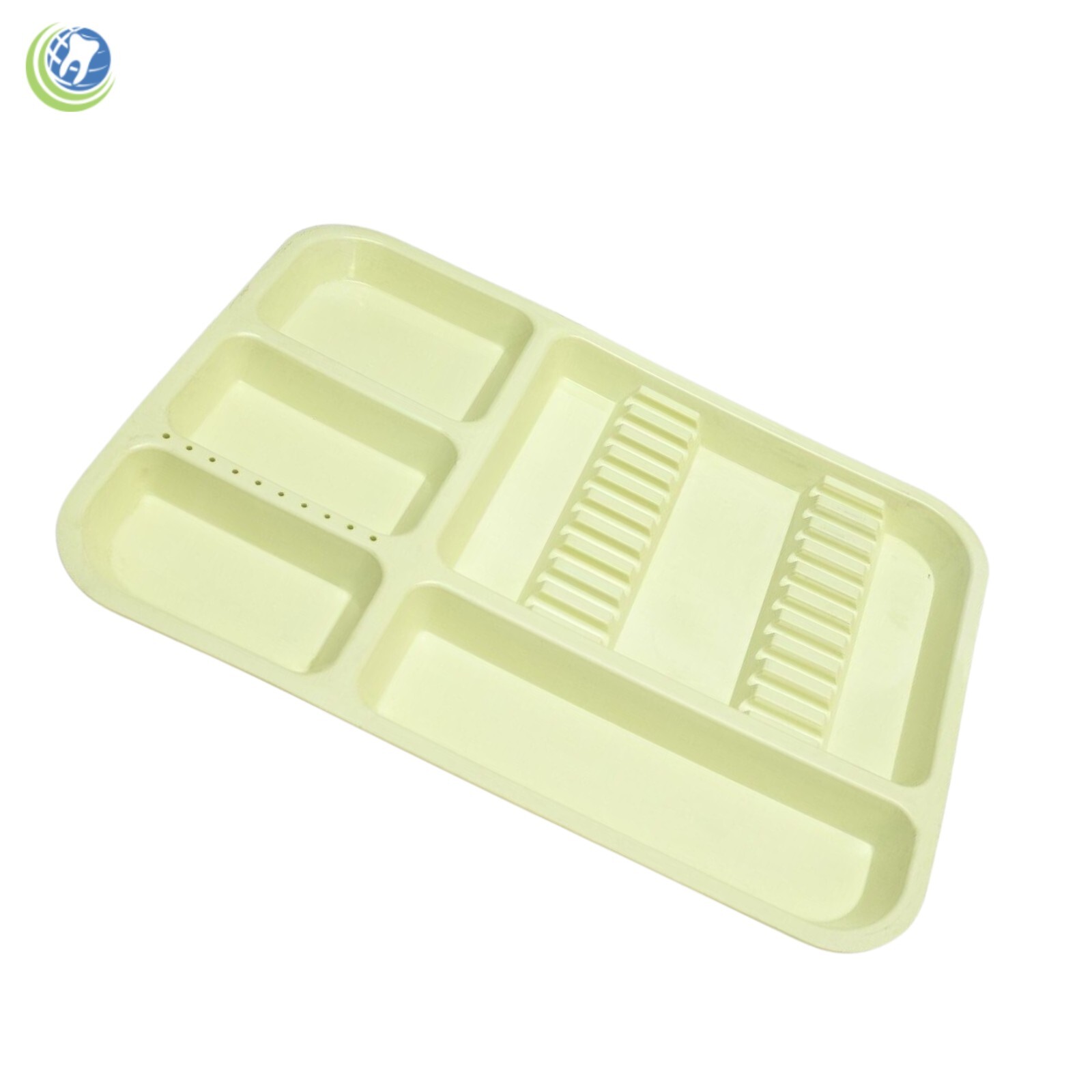 DENTAL INSTRUMENT SET UP TRAY INCLUDES BUR HOLDER SECTION #311-2522 COLOR YELLOW