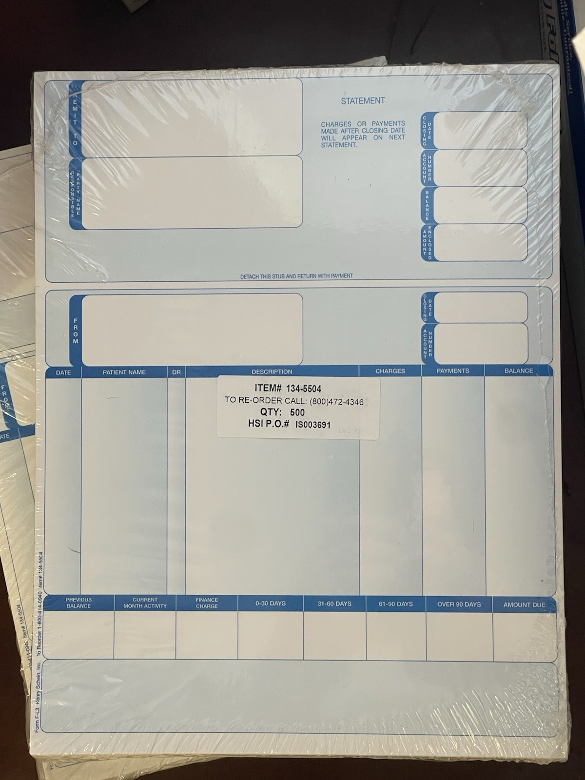 Henry Schein Laser Statement Paper F-L3 Blue Pack Of 500 #134-5504 Discontinued