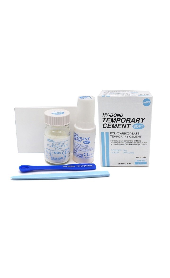 Shofu Hy-Bond Non-Eugenol Temporary Dental Cement (Soft) Powder 60g Liquid 35g