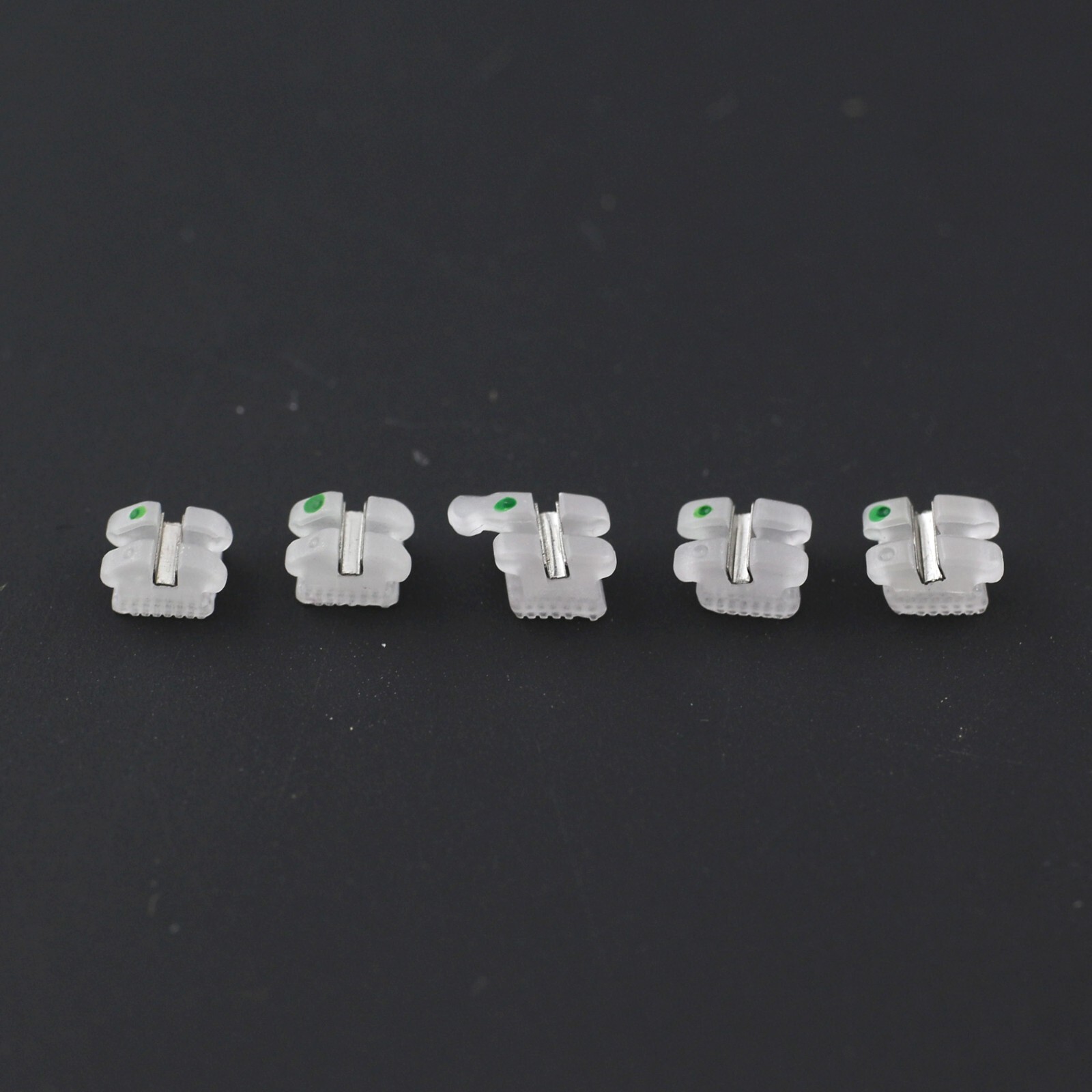 Noble Dental Orthodontic Ceramic Brackets Brace Roth 022 3 Hooks Metal Slot