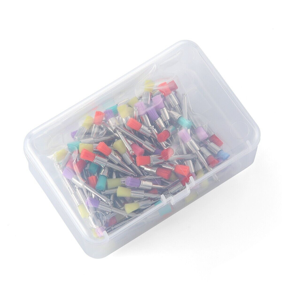 Dental Nylon Latch Prophy Polishing Brushes Flat Type RA2.35mm Polisher Colorful