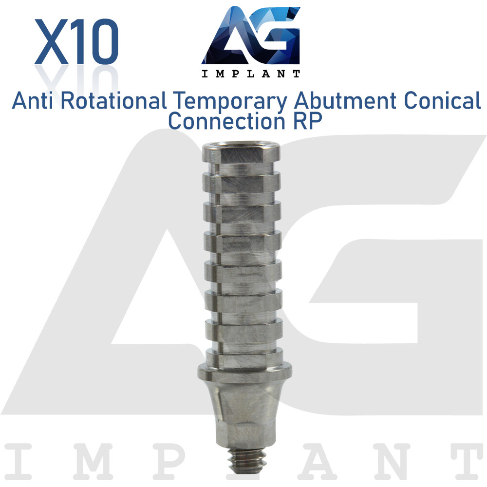 10 Titanium Temporary Abutment With Hex RP Conical Connection Dental