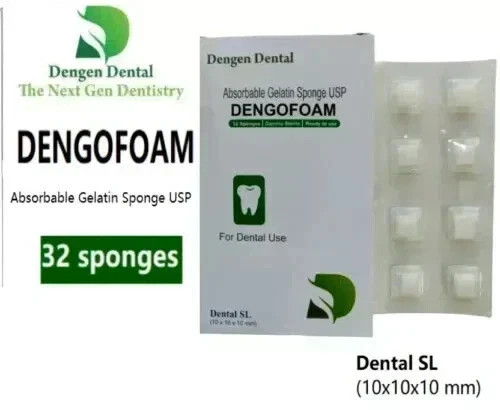 5 Packs Dengen Dengofoam Absorbable Gelatin Sponge USP 32 Sponges 10x10x10mm