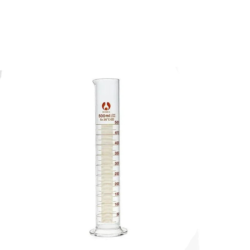 Lab Measuring Cylinder Set 5ml 10ml 25ml 50ml 100ml 200ml 500ml, Thick Glass Gra