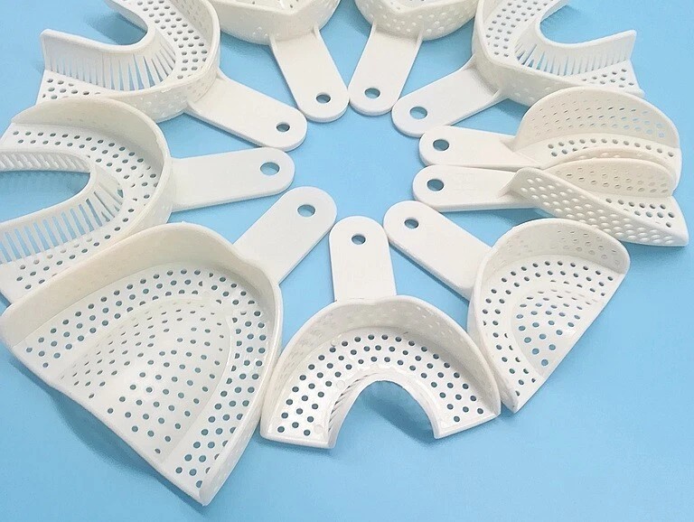 5 Sizes Dental Disposable Plastic Central Denture Impression Trays 2 Pcs/Pair