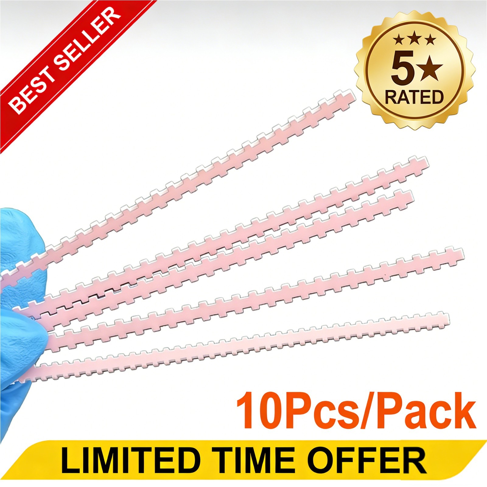 10PCS Implant Connector Titanium MU Wires Pink Overdenture Strengthener Plate