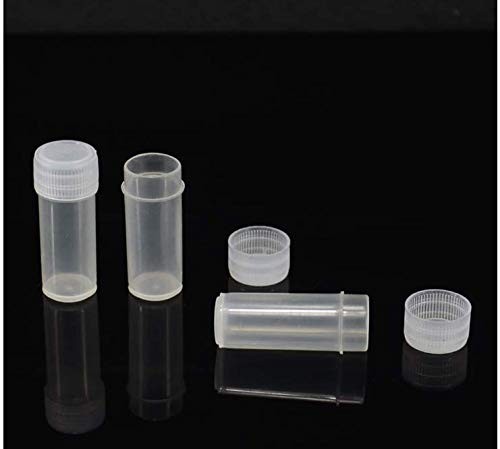 50 PCS 5ML Small Plastic Sample Storage Bottles Vial Container Lid Organizer