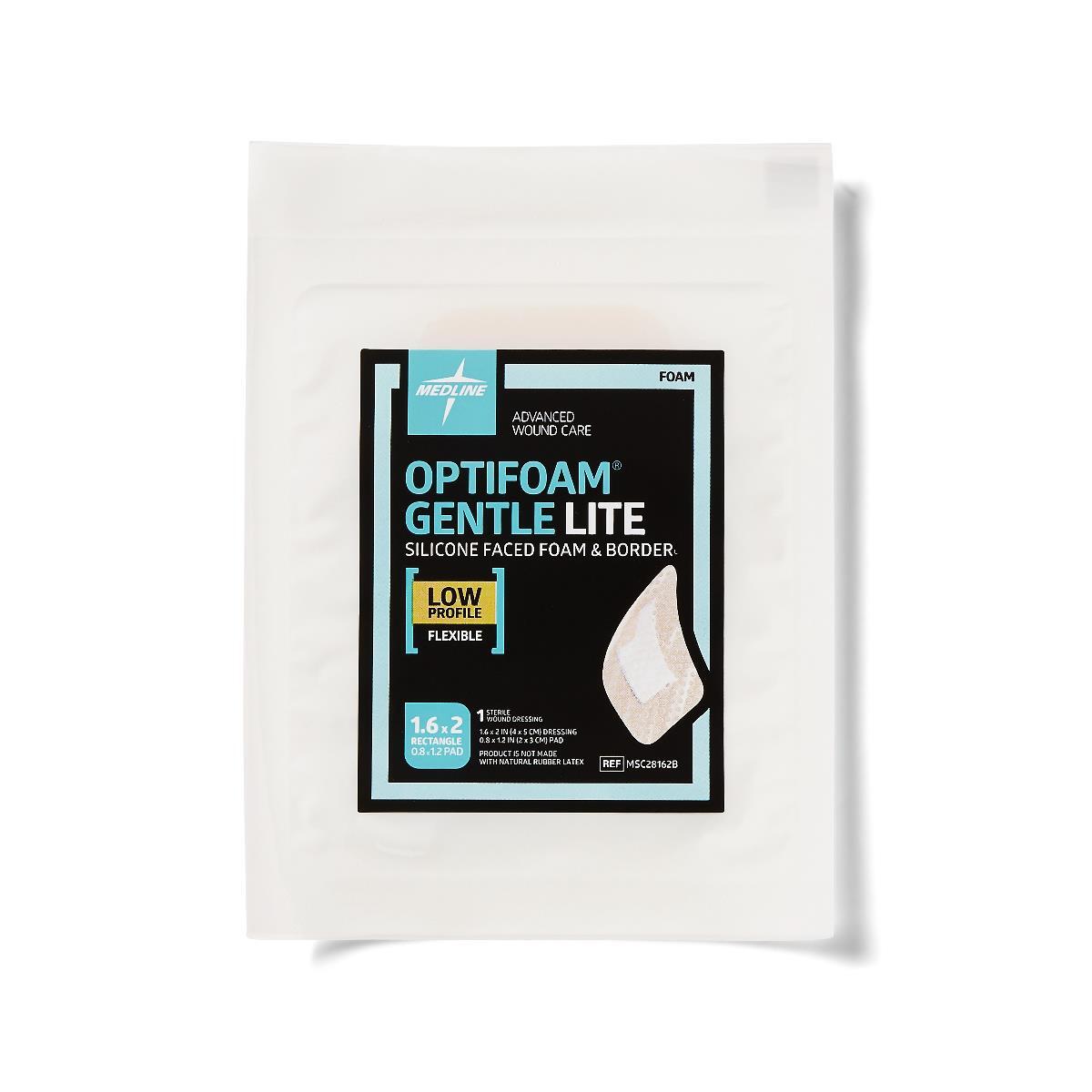 Optifoam Gentle Lite Foam Dressing, 1.6″ x 2″ with Border, Each