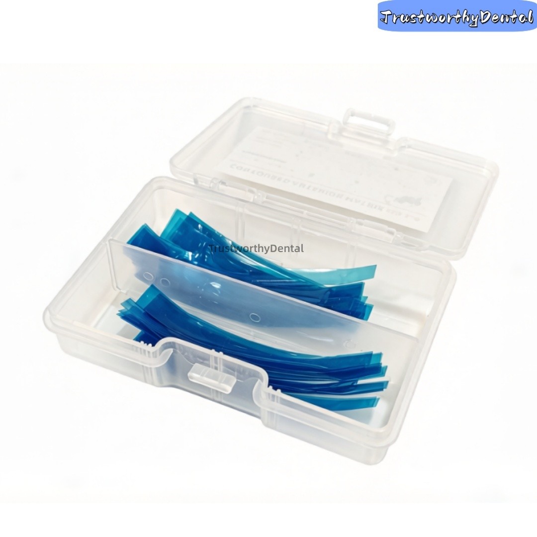Dental Blue Strip M8 Transparent Contoured Anterior Curvature Matrix Polyester