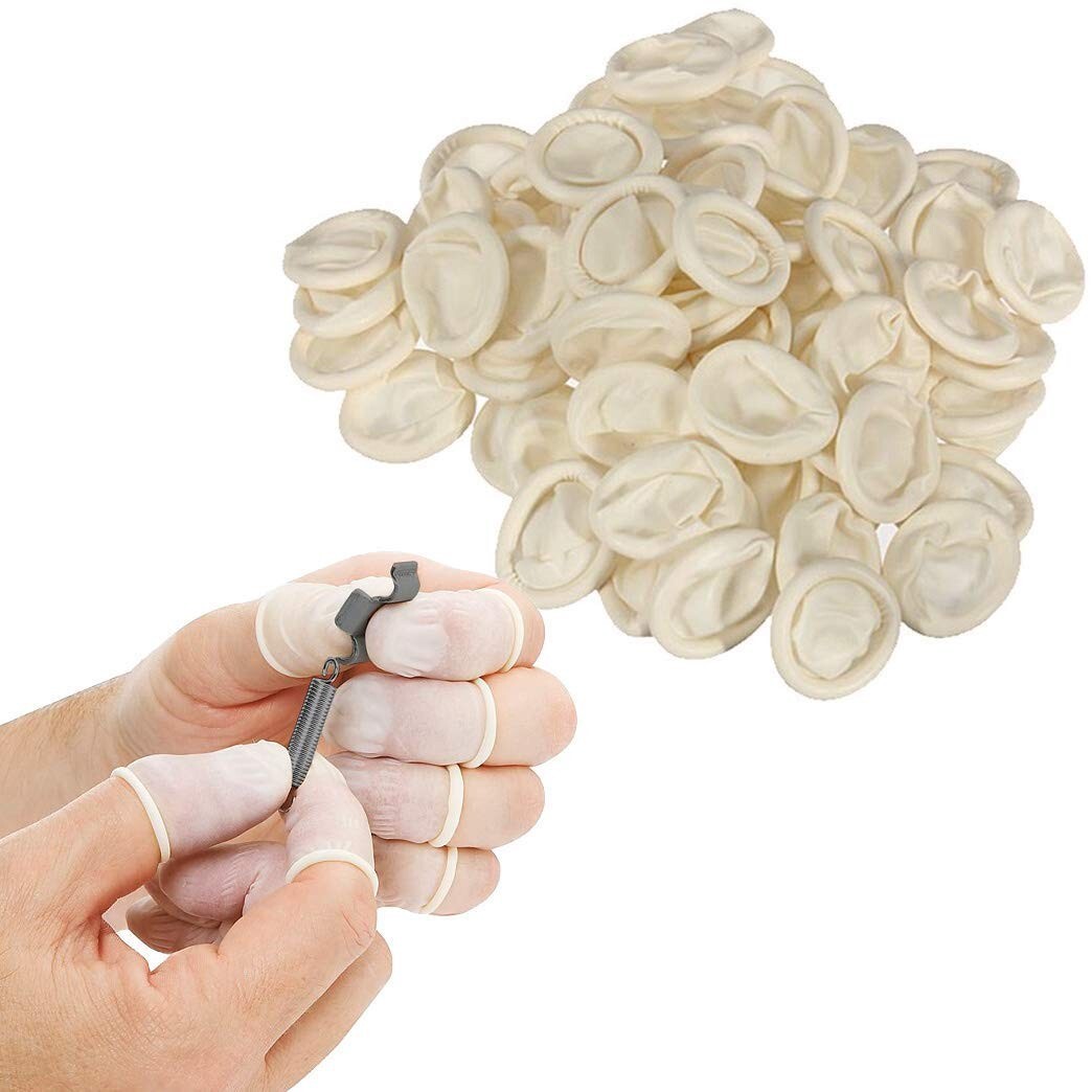 (500 PACK) Disposable Latex Finger Cots Medium Size Anti Static Durable Handmade