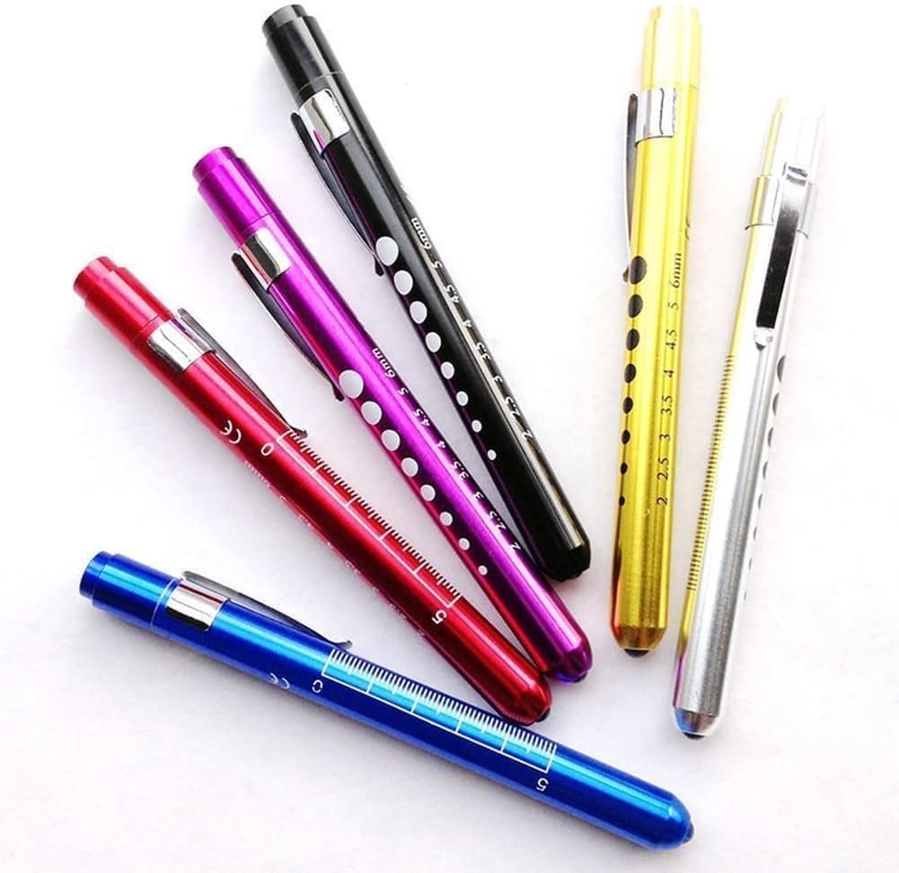 Professional Green LED Penlight with Pupil Gauge for Nurses & Doctors – Compact