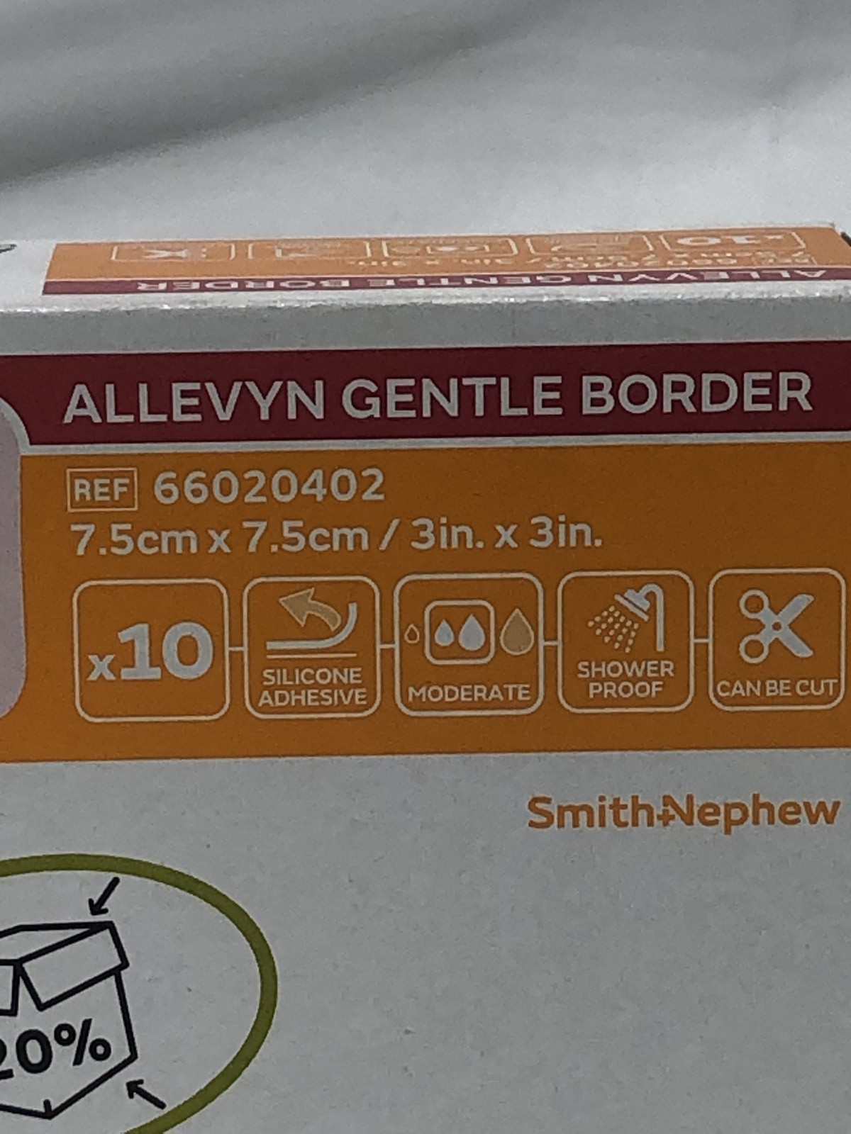 Allevyn Gentle Border Lite Foam Dressing-(3″ x 3″) x10 Smith Nephew