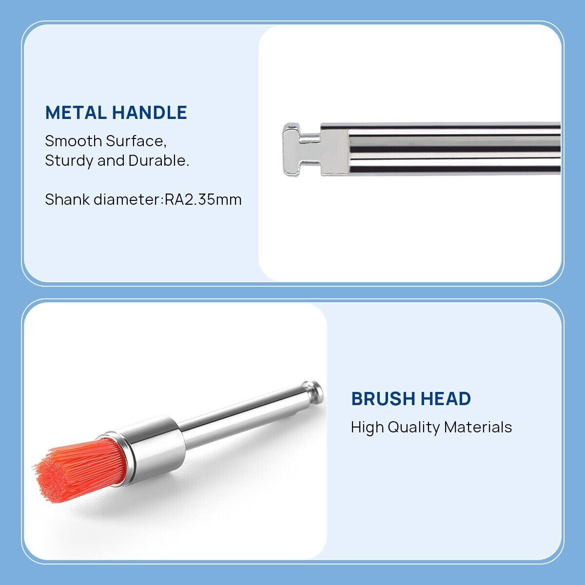 Dental Nylon Latch Prophy Polishing Brushes Flat Type RA2.35mm Polisher Colorful