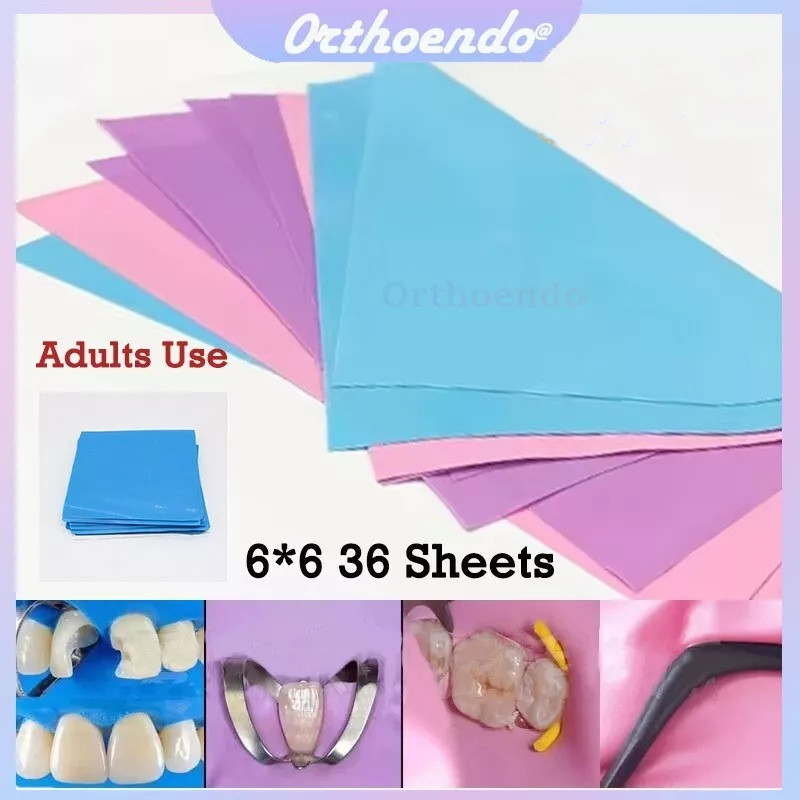 36 Pcs Dental Endodontic Rubber Dams Sheets Natural Latex 6″x6″ for Adult Dams