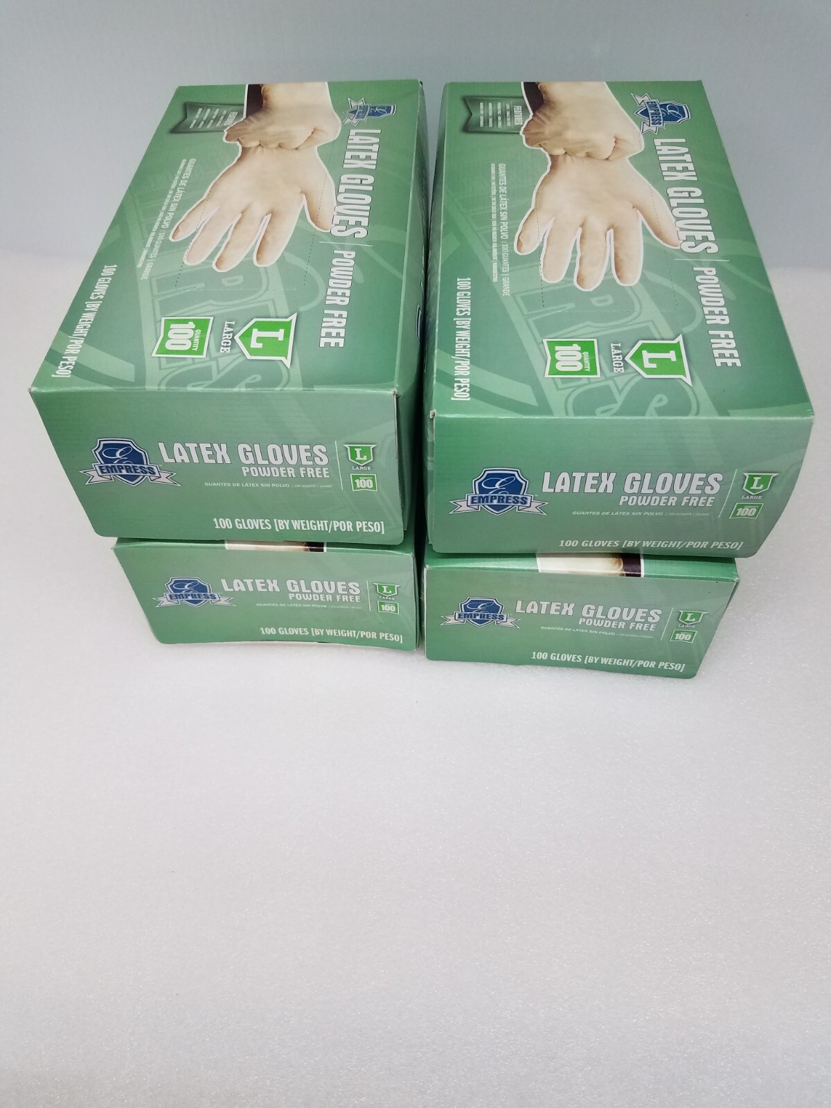 NEW EMPRESS LATEX GLOVE PF LARGE 100/BOX Lot Of 4