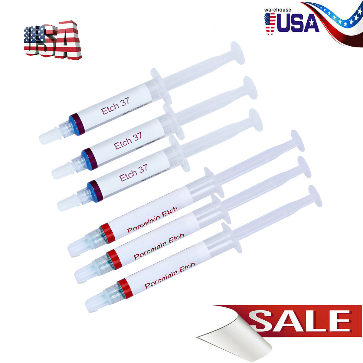 USA Dental 37% Acid Etching Gel/ 9.5%Porcelain Hydrofluor Etch Gel