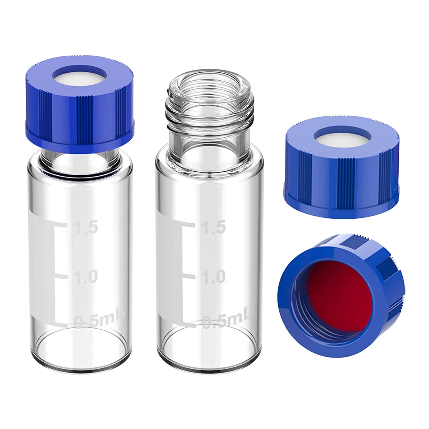 2000x 2mL Autosampler Vials 9-425 Clear,9mm Screw Cap|250ul Vial Micro-Insert GC