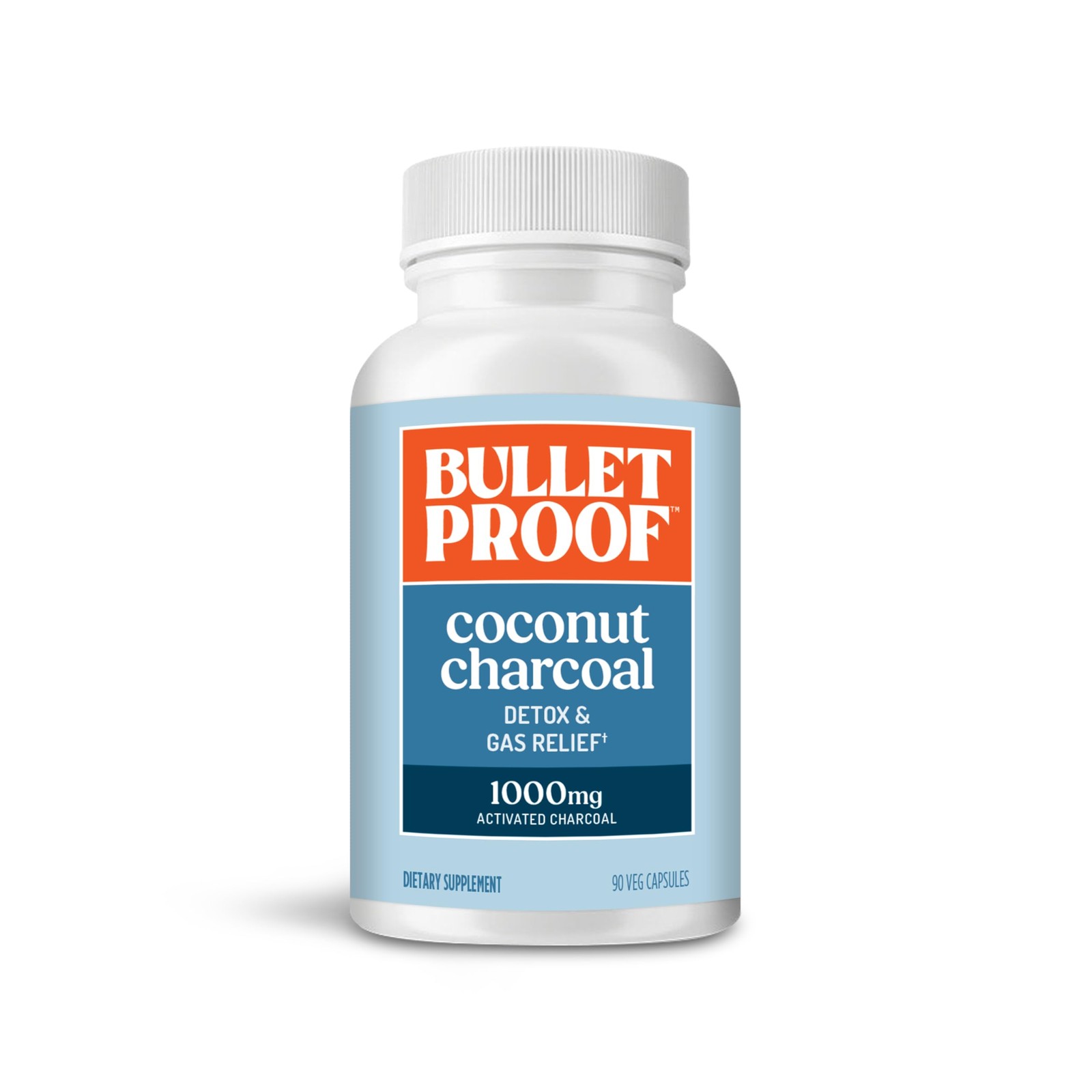 Bulletproof Coconut Charcoal Detox and Gas Relief 90 Count (Pack of 1)