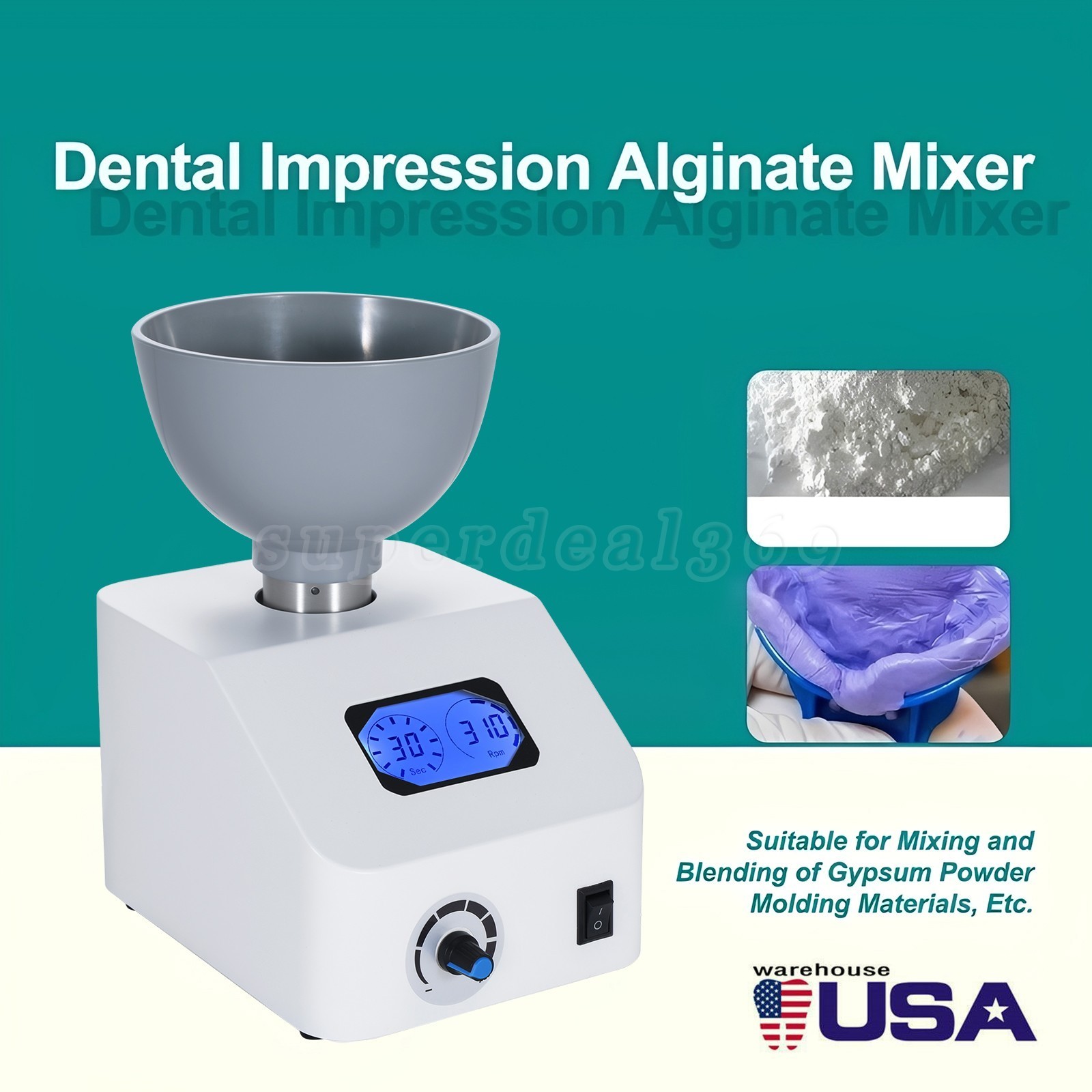 Dental Impression Material Mixer Lab Digital m Gypsum Powder Molding po