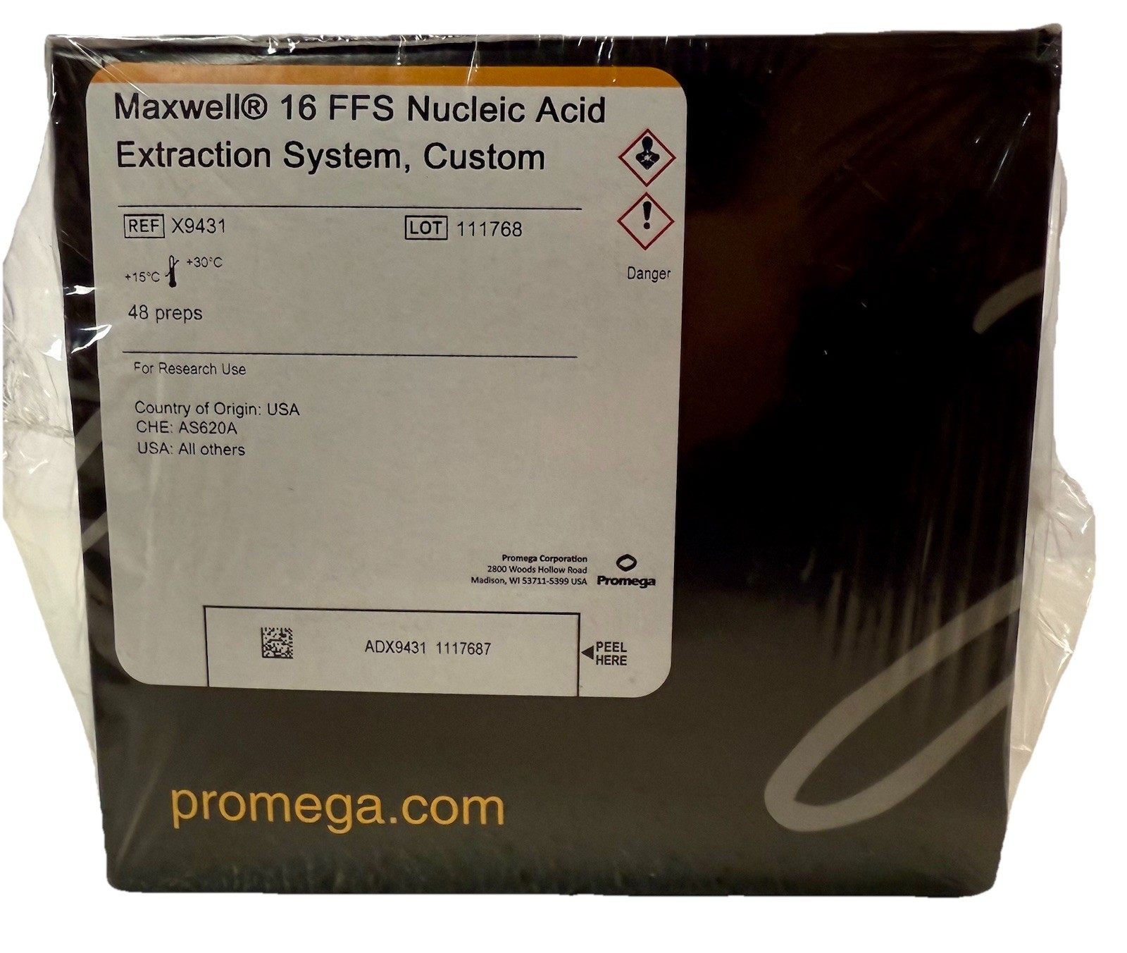 PROMEGA Maxwell 16 FFS Nucleic Acid Custom Extraction System ADX9431, 48 Preps