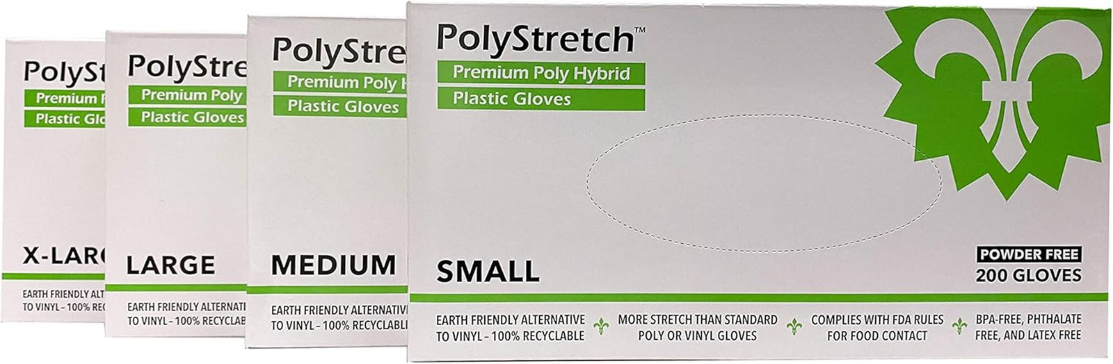 200 Count PolyStretch TPE Poly Hybrid Disposable Gloves, Powder-Free, Vinyl G…