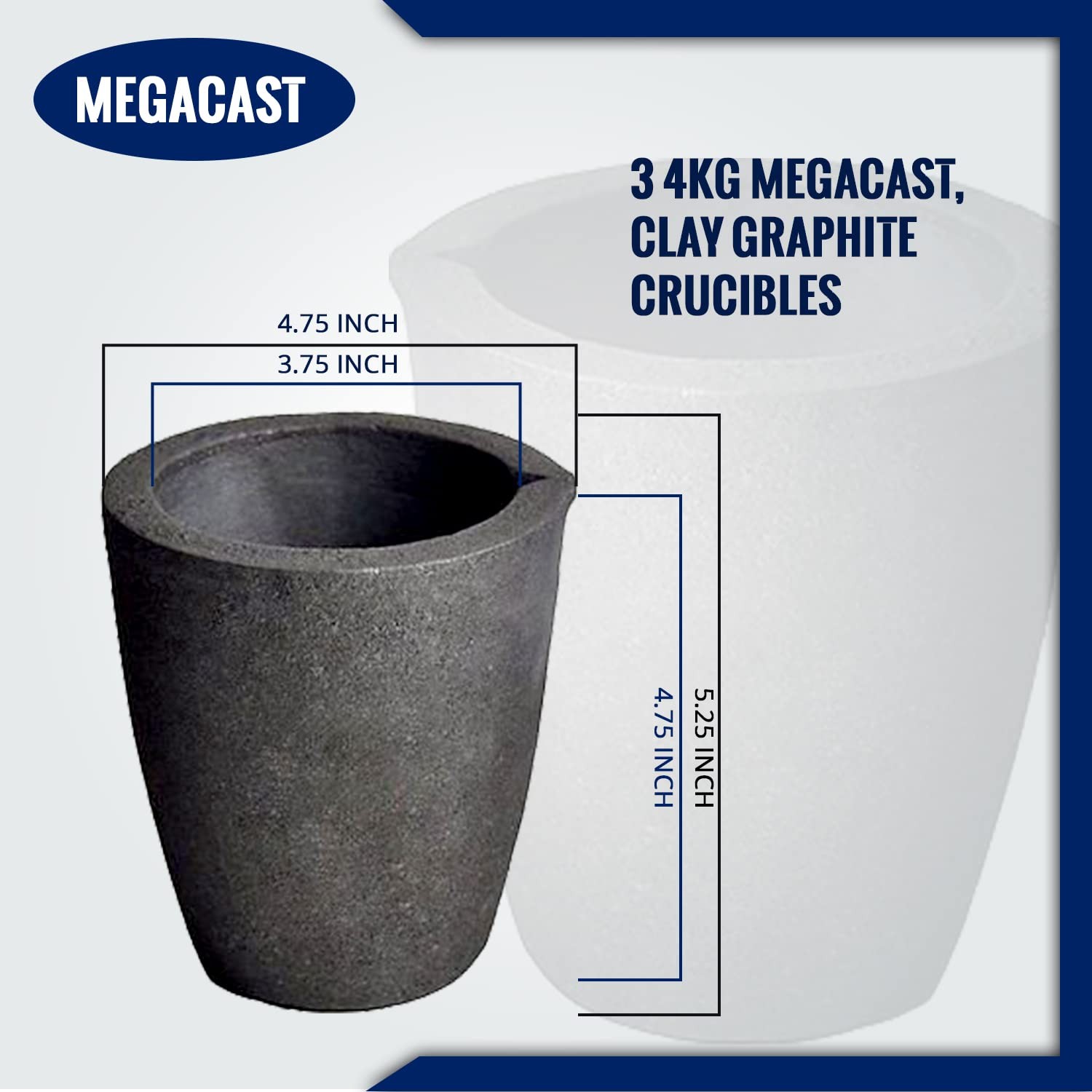 Graphite Foundry Crucible for Melting Gold Silver Copper Brass Aluminum 6kg