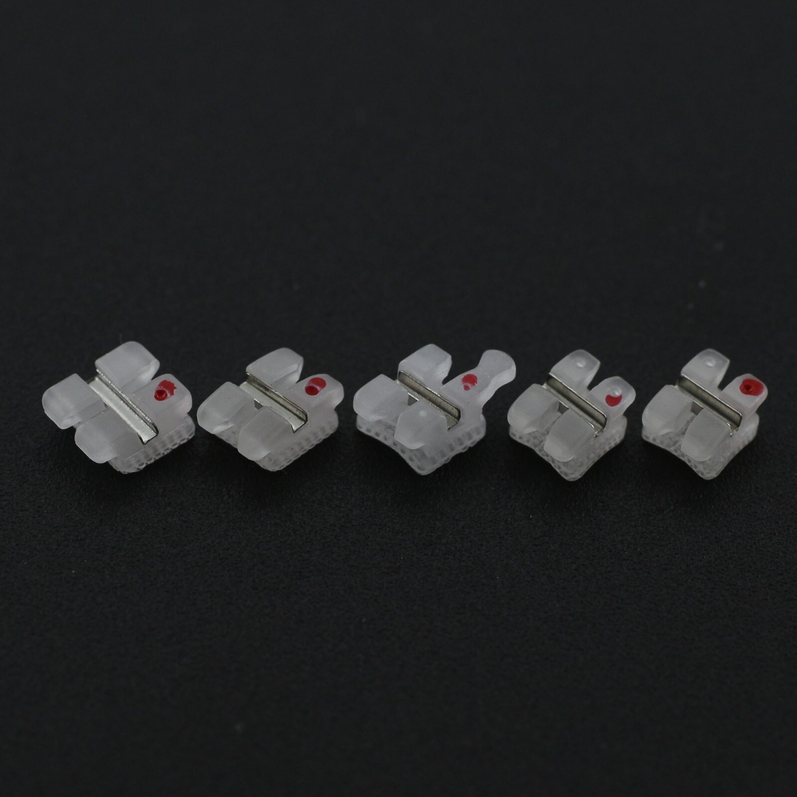 NOBLE Dental Orthodontic Ceramic Brackets Braces Roth MBT 022 3 Hooks Metal Slot