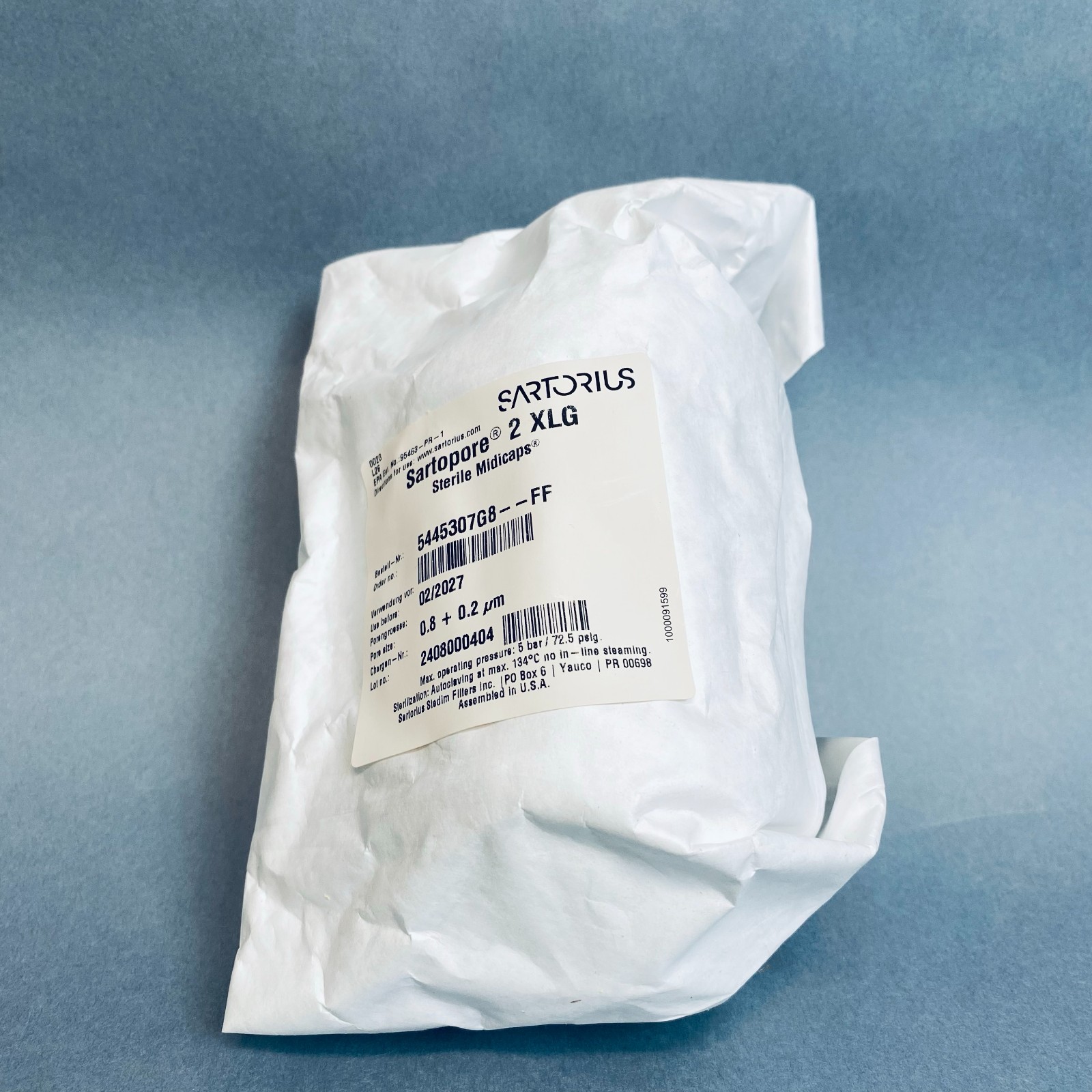 Sartorius Sartopore 2 XLG Midicaps Sterile Size 8 0.2 um Pore Pack of 4 Filters