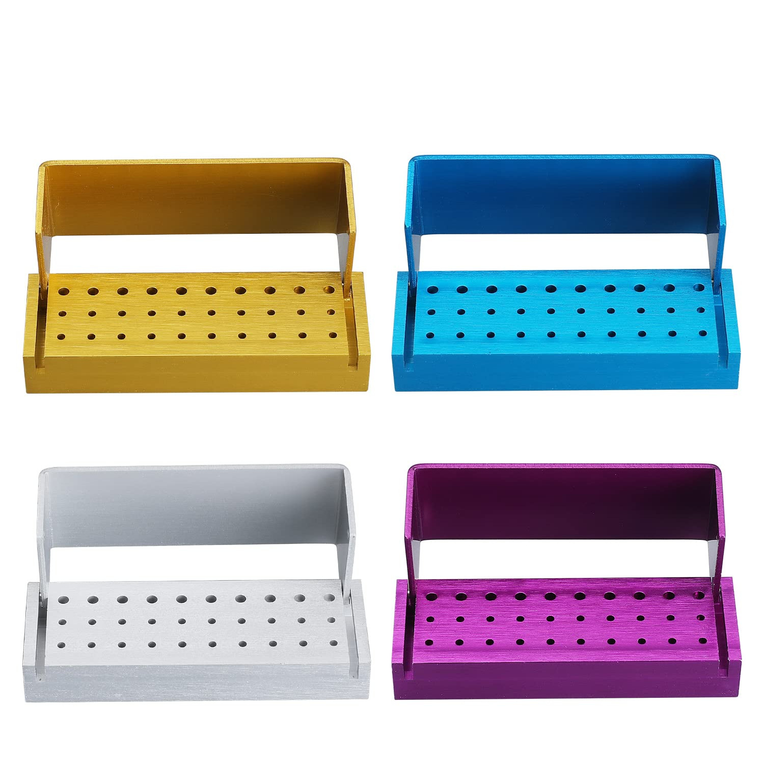 30 Holes Dental Disinfection Burs Holder Station, Bur Block Organizer with Cover