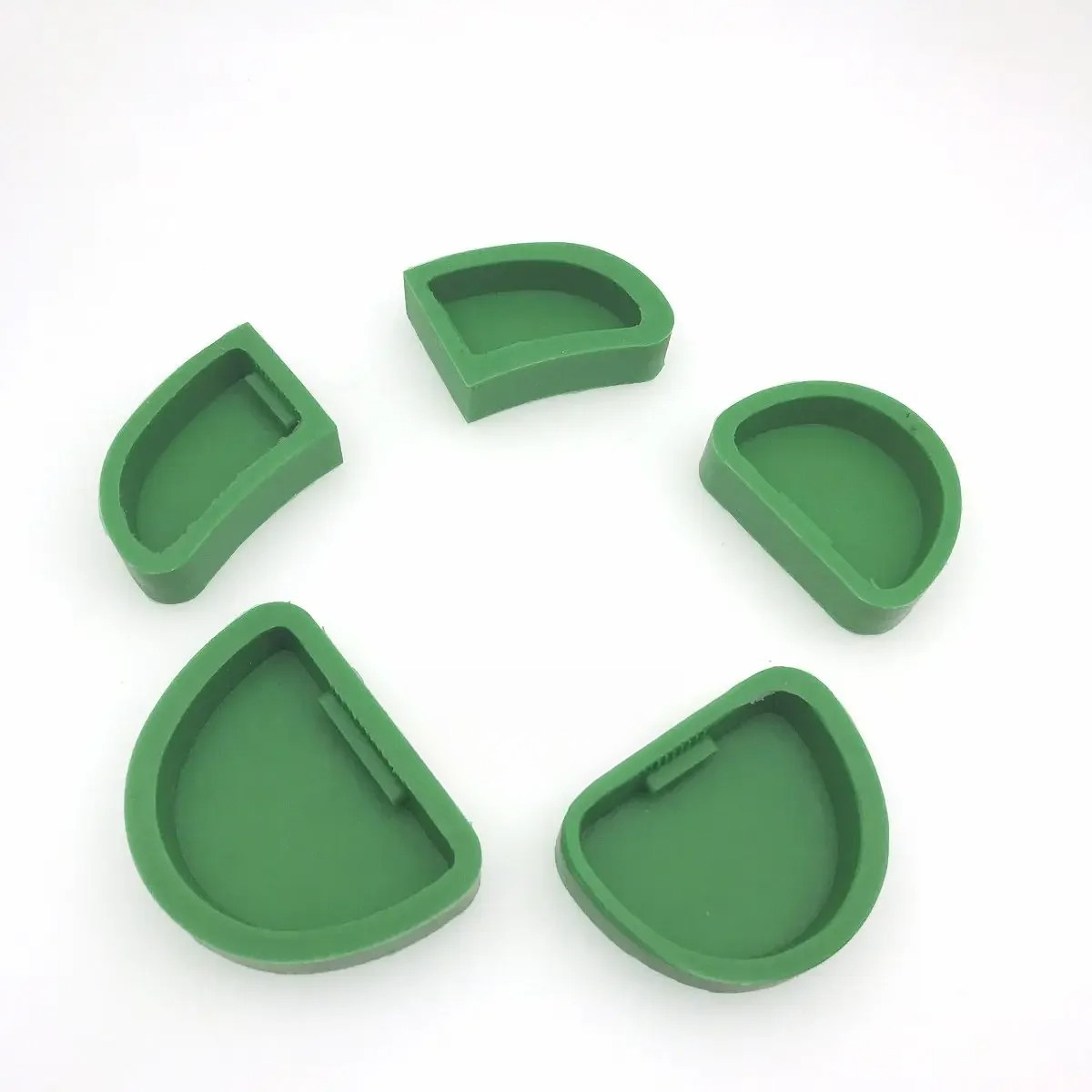 5 Pcs/Set Dental Lab Silicone Plaster Model Former Base Green Grinding Tool Mold