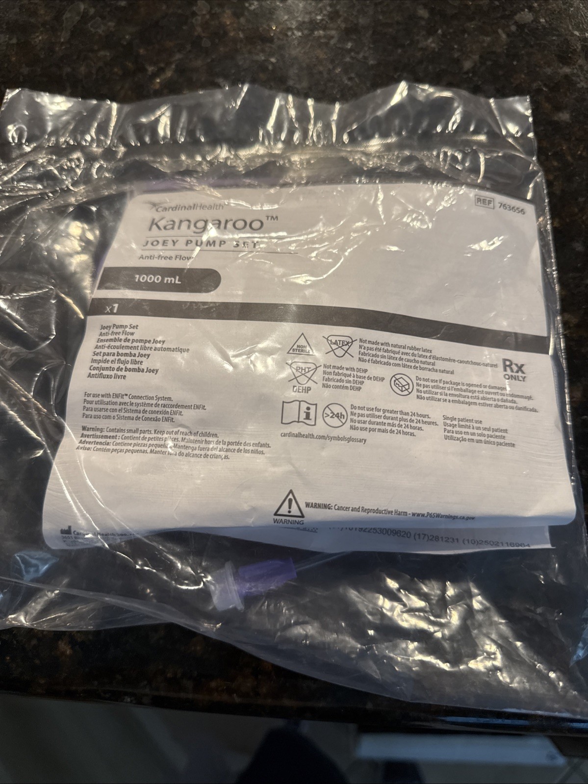Kangaroo Joey Pump Set 1000ml Bag Anti Free Flow 763656 Lot of 30 New