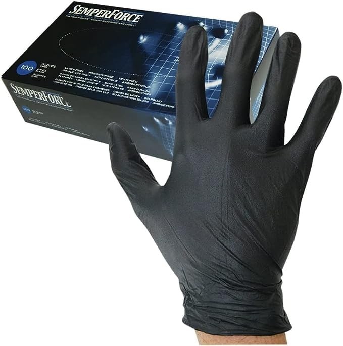 BKNF104, SemperForce Black Nitrile Glove, 4 mil, -, L, 100 per