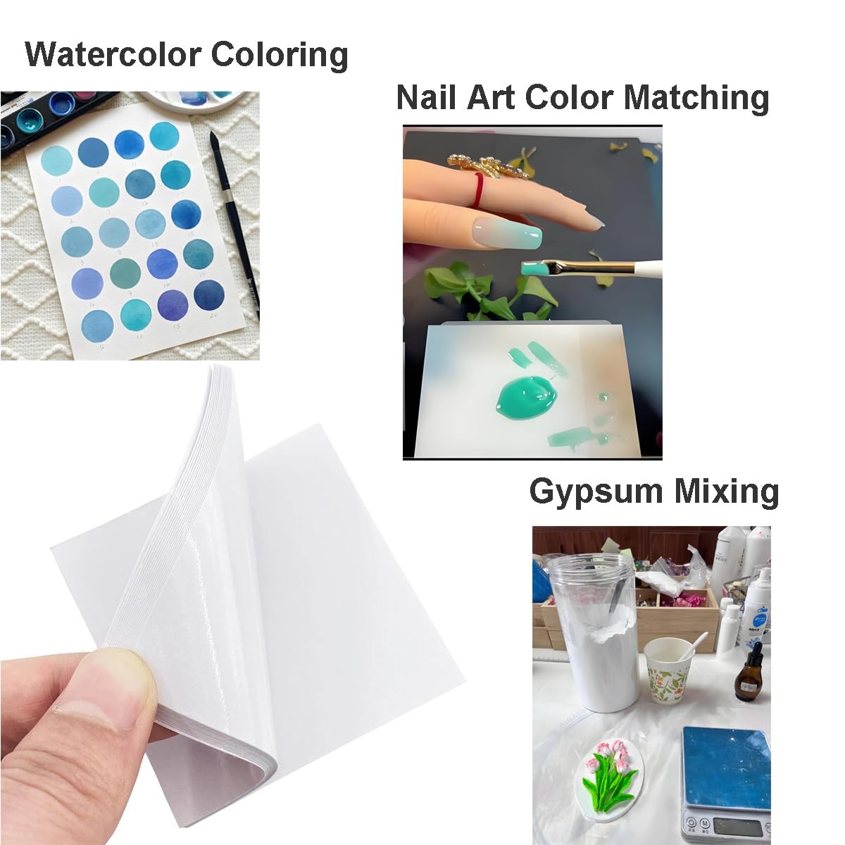 Dental Mixing Pads 2 Sides Paper 100 Sheets，Disposable Poly Coated Consumable Ce