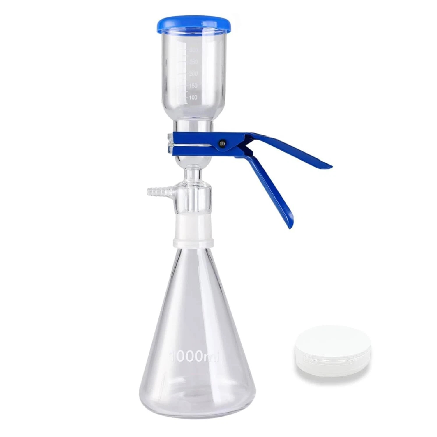 Lab Vacuum Filtration Distillation Apparatus Glass Suction Filter Funnel 1000ml