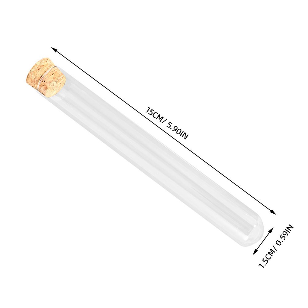 10-100x 15*150mm Glass Test Tubes With Cork Stopper Candy Party Wedding Storage