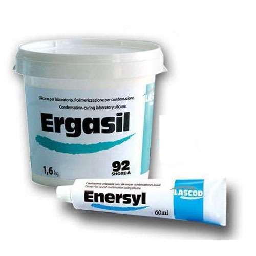 Ergasil C-silicone putty, 1.6 Kg. base plastic container, 60 ml Enersyl paste