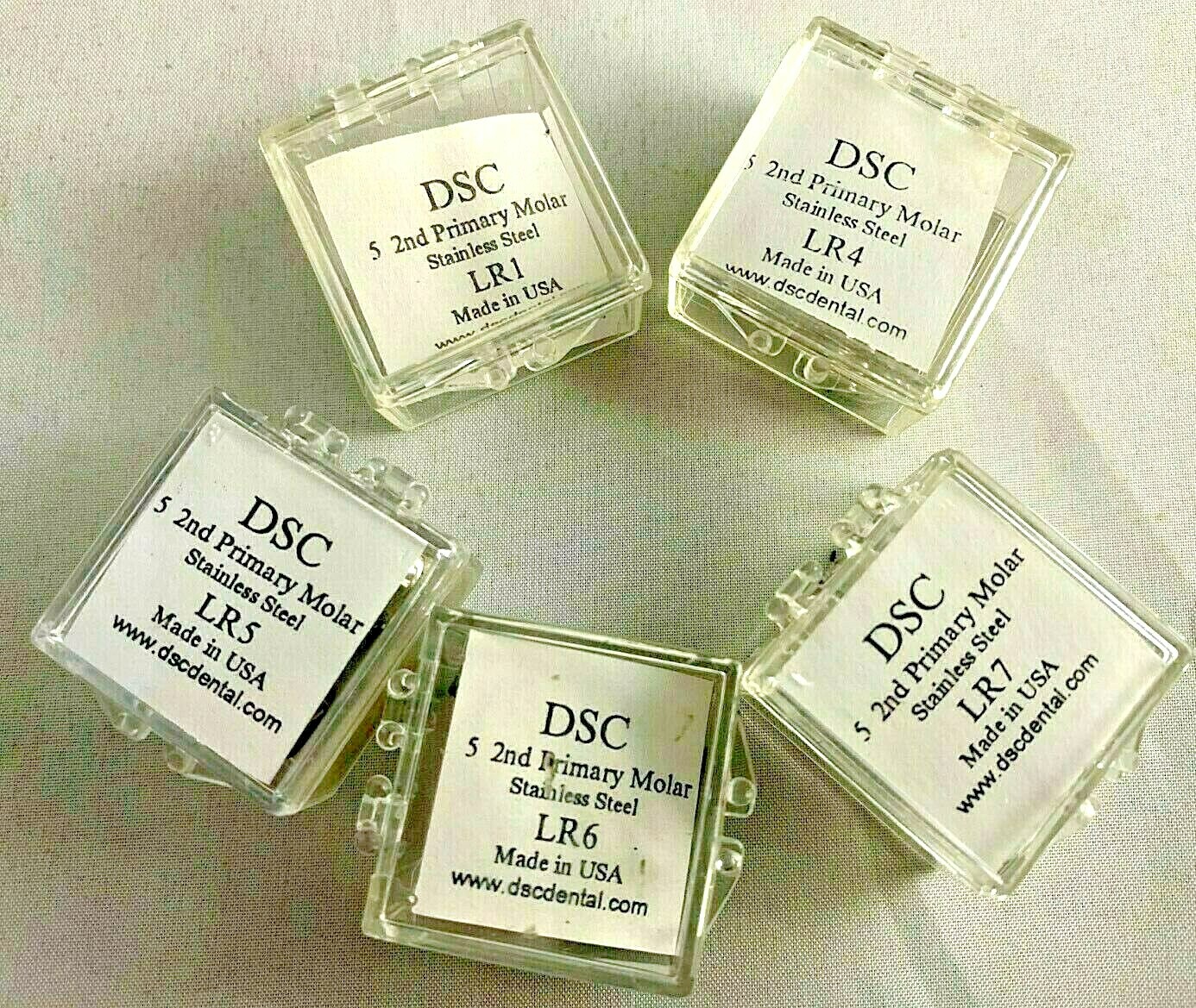 DSC Dental 2nd Primary Molar Stainless Steel 5/Pk All sizes USA