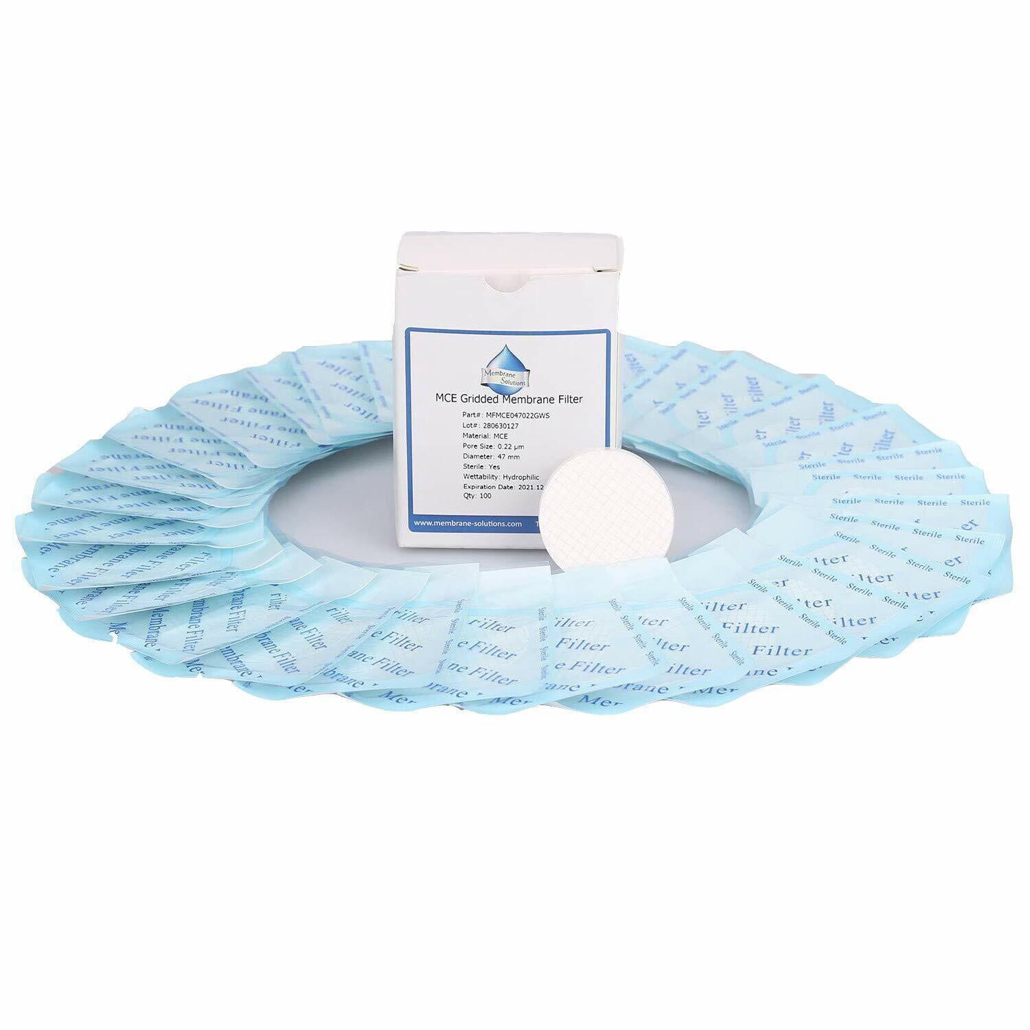 MCE Membrane 47mm 0.45µm Filter Gridded Mix Cellulose Ester Sterile LAB